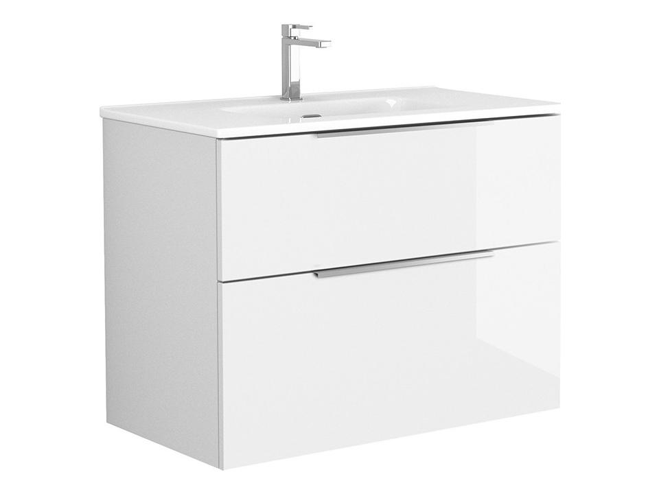 Dalia 32-Inch Wall Mounted Single Basin Vanity in Gloss White Ceramic Top