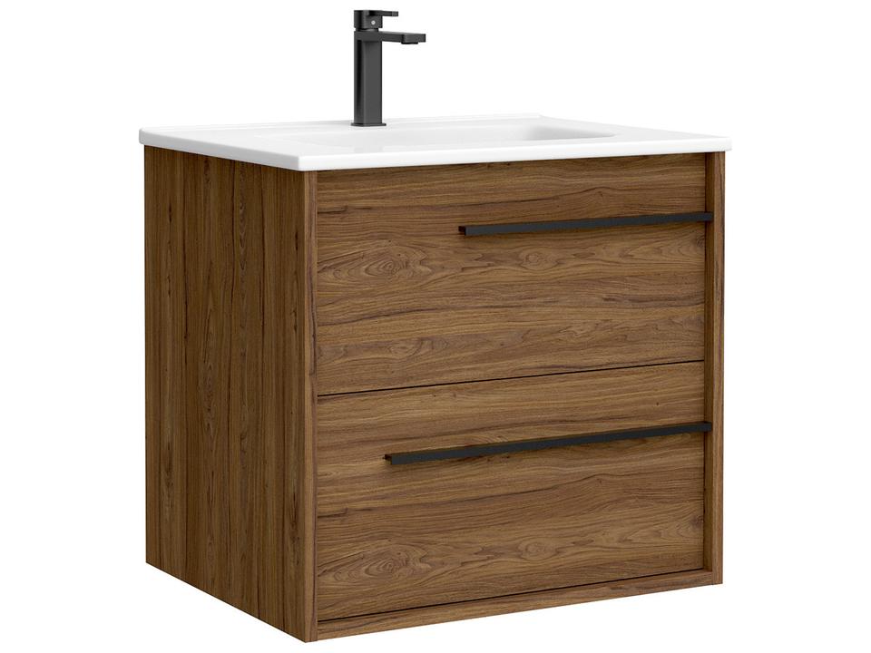 Lotus Wall Mounted Vanity 24 Inch Walnut