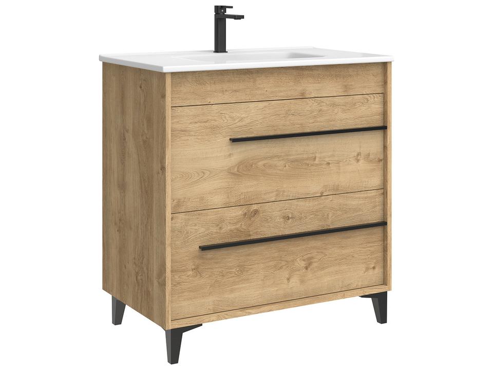 Lotus Freestanding Single Vanity Natural Oak