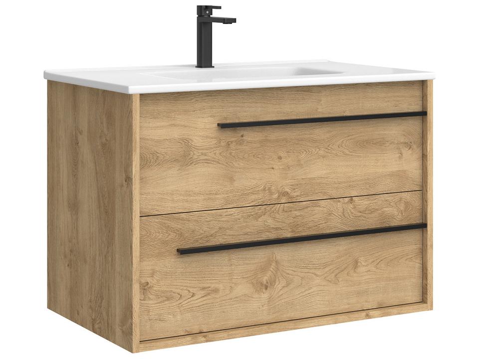 Lotus Wall Mounted Vanity Natural Oak