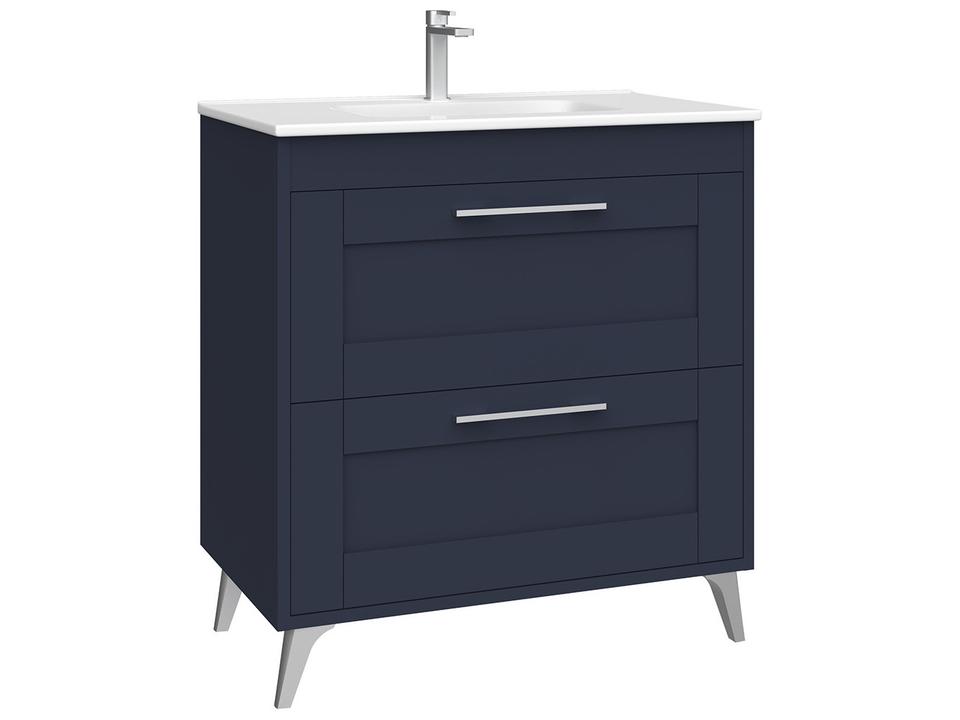 Rose 32-Inch Freestanding Bathroom Vanity with Integrated Ceramic Sink in Matte Navy Blue