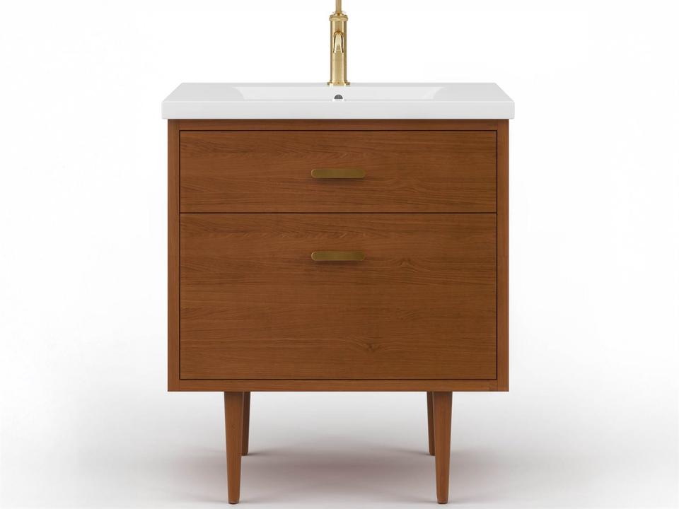 Brandy 30 Inch Single Sink Bathroom Vanity Honey Walnut