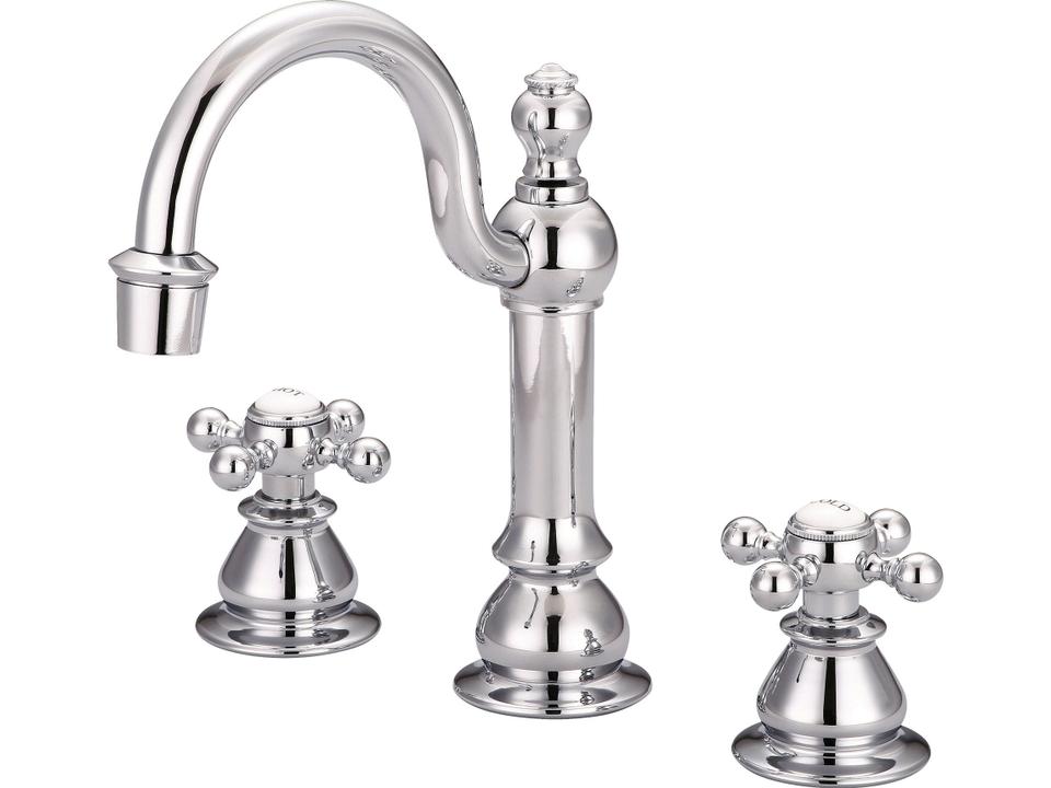 Bea 2-Handle Widespread Lavatory Faucet in Chrome with Metal Cross Handles