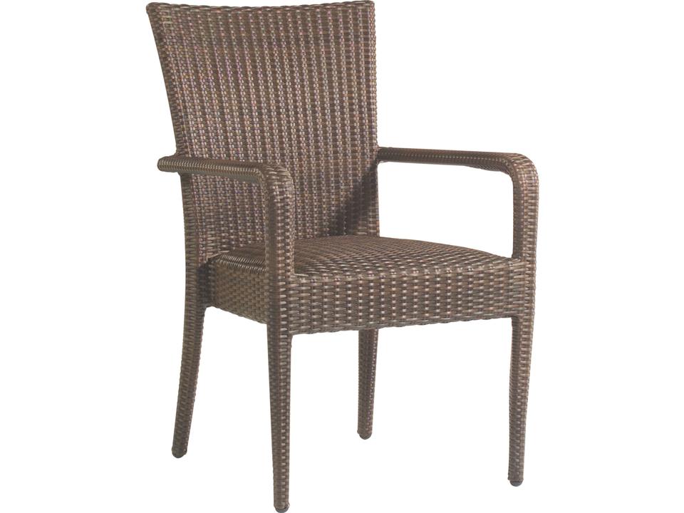 All Weather Wicker Padded Dining Arm Chair