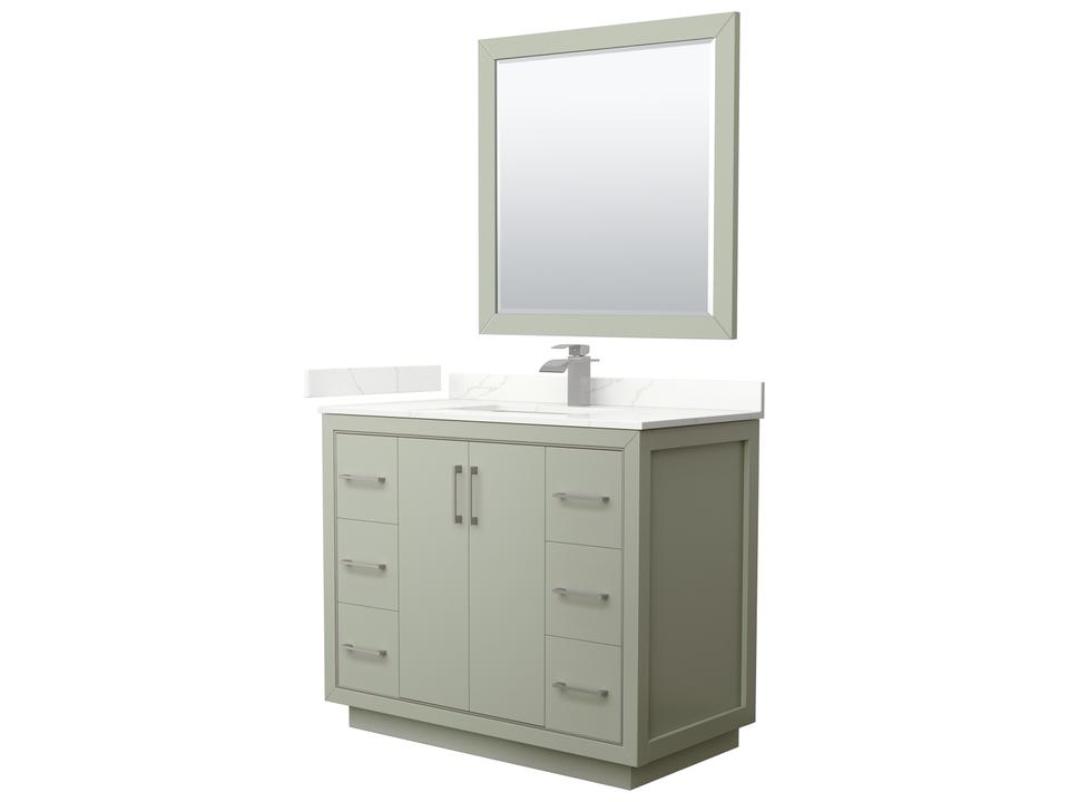 Icon 42-Inch Single Bath Vanity with Mirror in Plywood Veneer