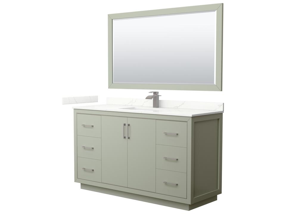 Icon 60-Inch Freestanding Bathroom Vanity in Zero Emissions Plywood with Matching Mirror