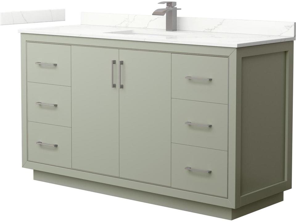 Icon 60-Inch Single Sink Bathroom Vanity in Plywood Veneer with Soft-Close Drawers