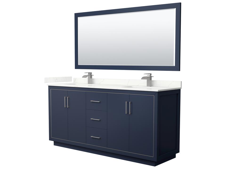 Icon Freestanding Double Bathroom Vanity Cabinet in Plywood and Veneer