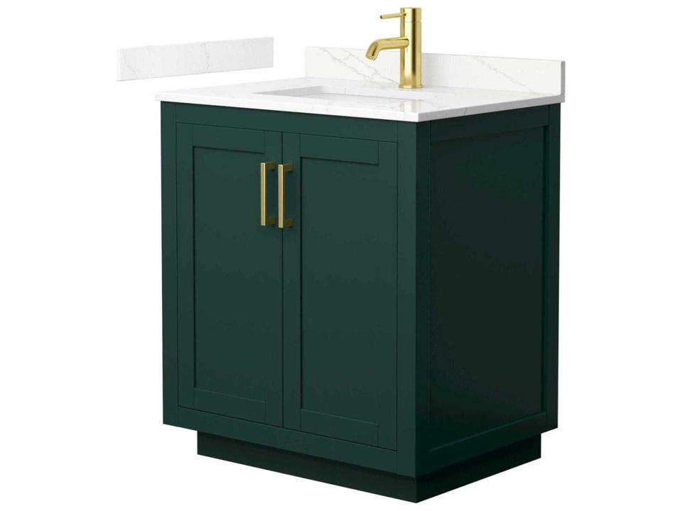 Miranda 30 Inch Single Freestanding Bathroom Vanity with Quartz Countertop and Porcelain Sink