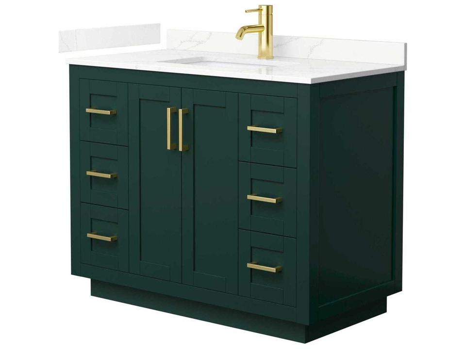 Miranda 42-Inch Single Bathroom Vanity in Plywood with Quartz Countertop Options