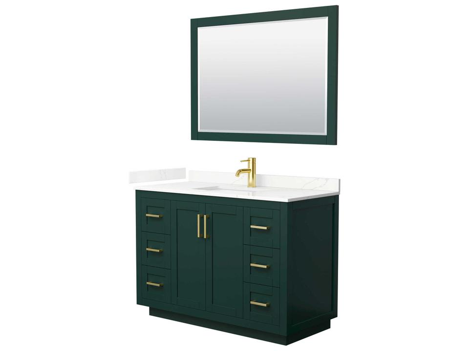 Miranda 48 Inch Single Bath Vanity With Mirror in Plywood and Veneer