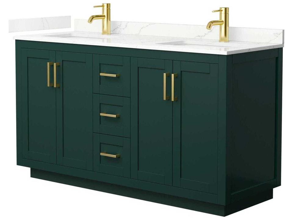 Miranda 60-Inch Double Bathroom Vanity with Plywood Veneer and Undermount Sinks