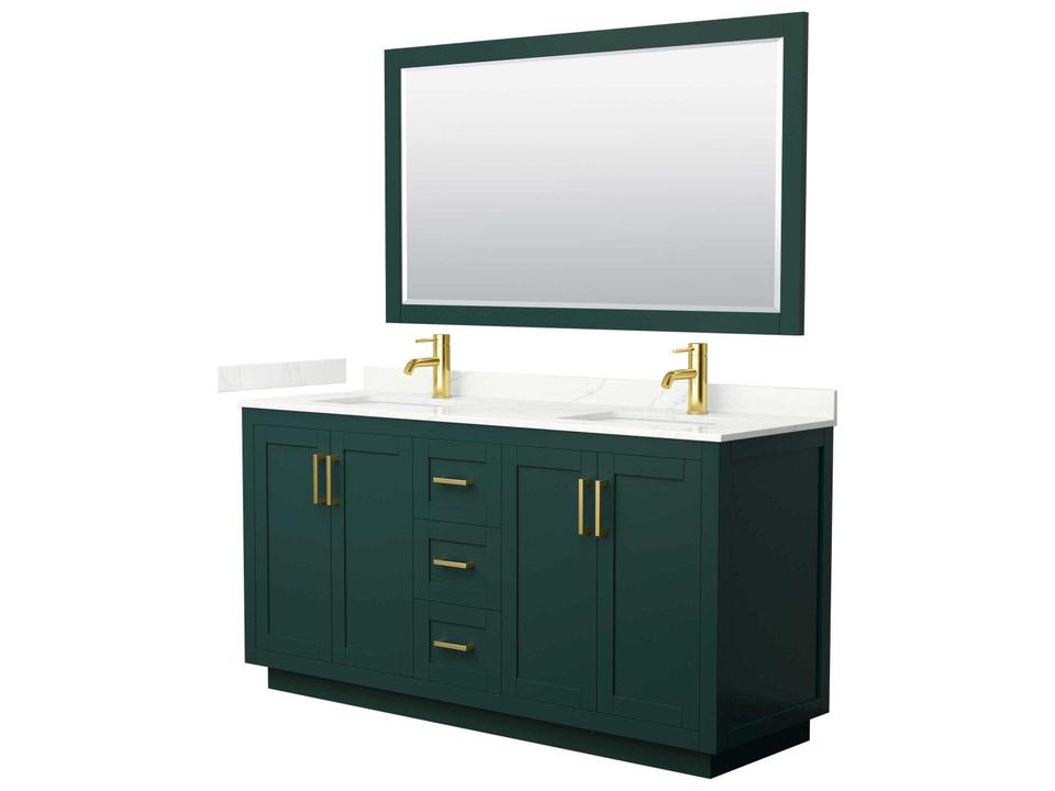 Miranda 66-Inch Double Basin Freestanding Bathroom Vanity in Man-Made Stone