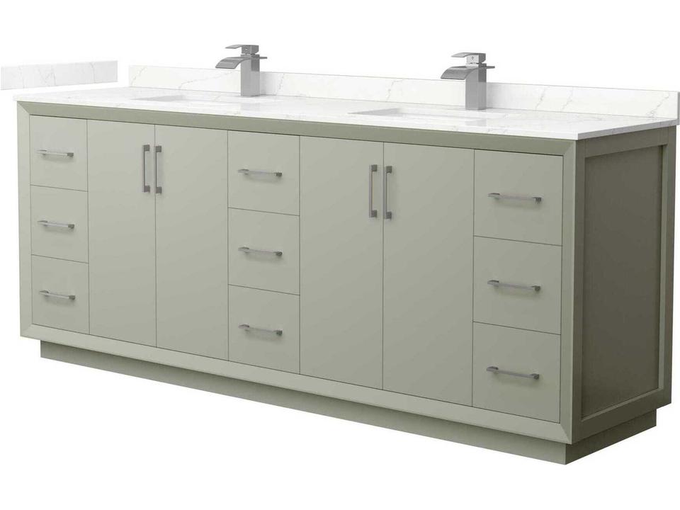 Strada 84-Inch Double Bathroom Vanity in Plywood and Veneer