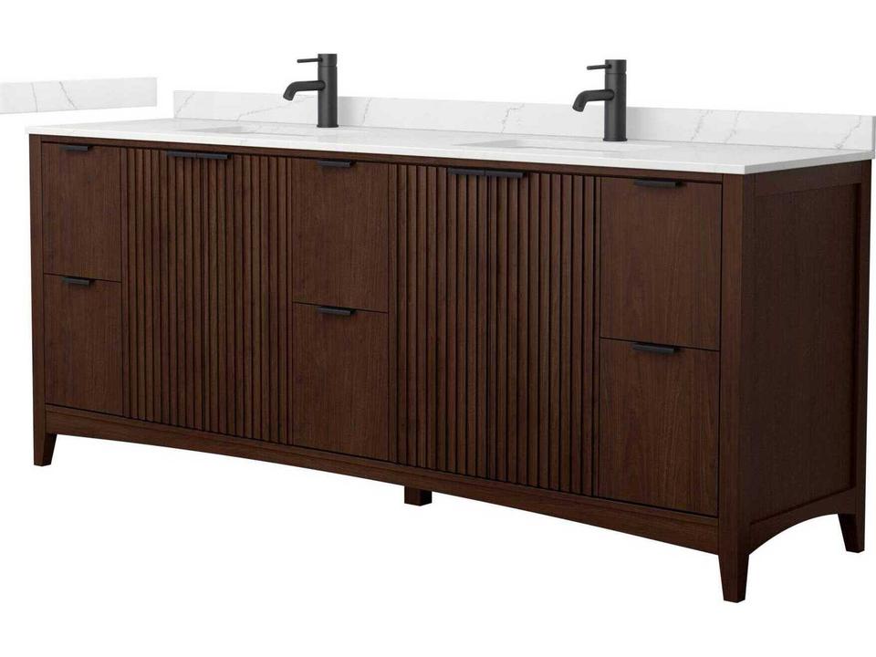 Palmilla 84-Inch Double Bathroom Vanity Cabinet in Sealed Low V.O.C. Finish