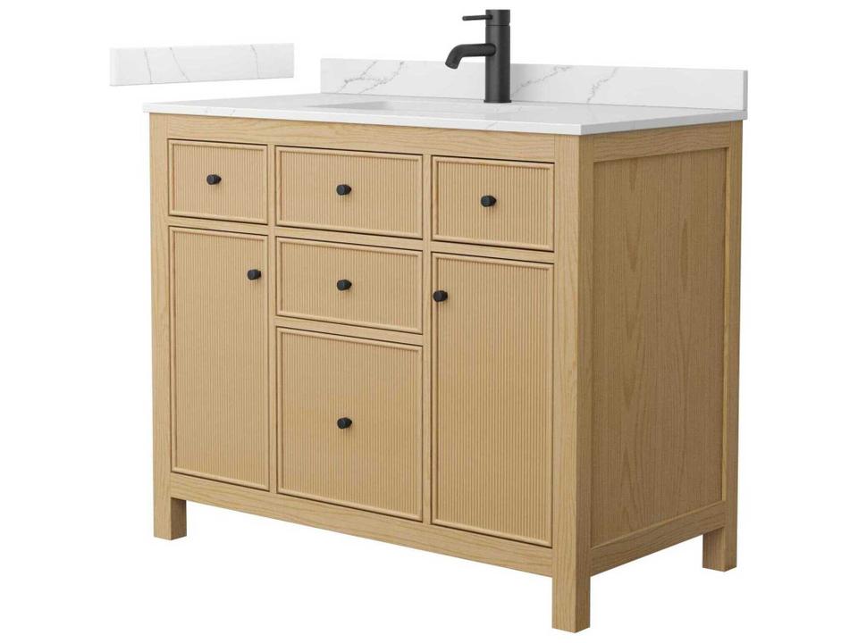 Pendry 42-Inch Freestanding Vanity Cabinet in Tanned Oak