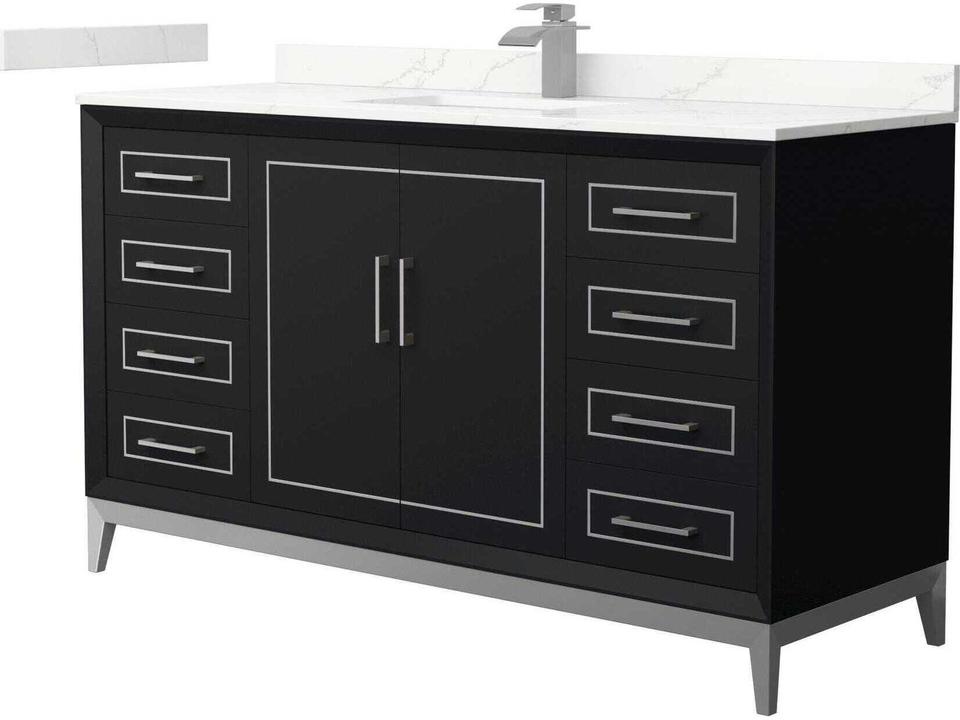 Marlena 60-Inch Bathroom Vanity with Quartz Top and USB Outlets