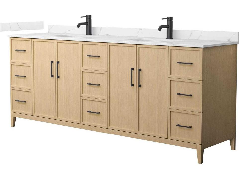 Elan 84-Inch Double Bathroom Vanity in Solid Wood and Plywood