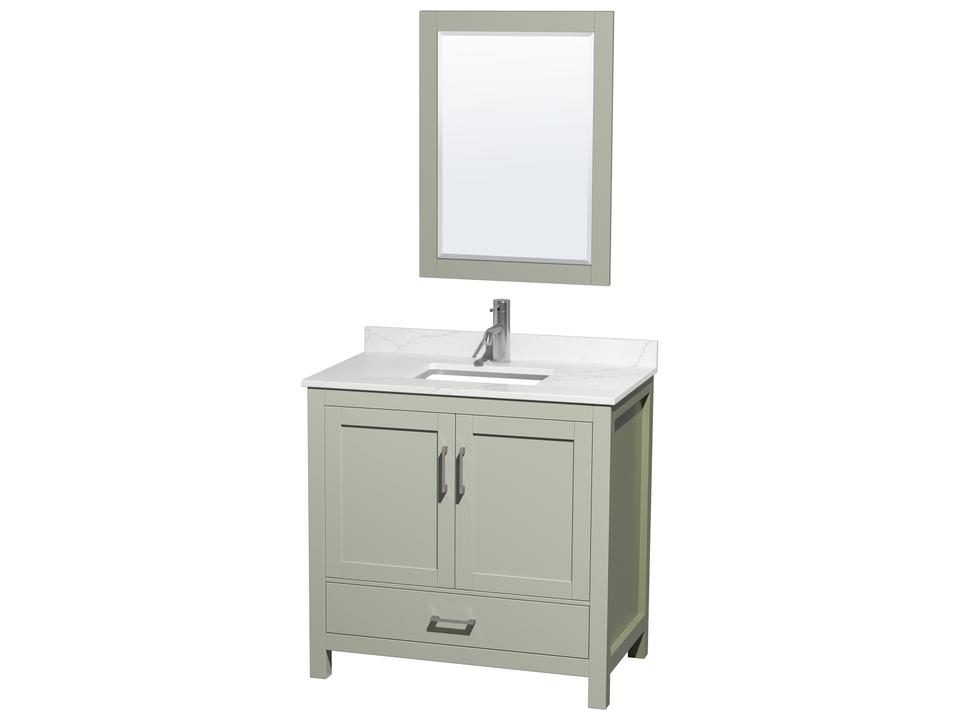 Sheffield 36" Light Green Vanity with 24" Mirror
