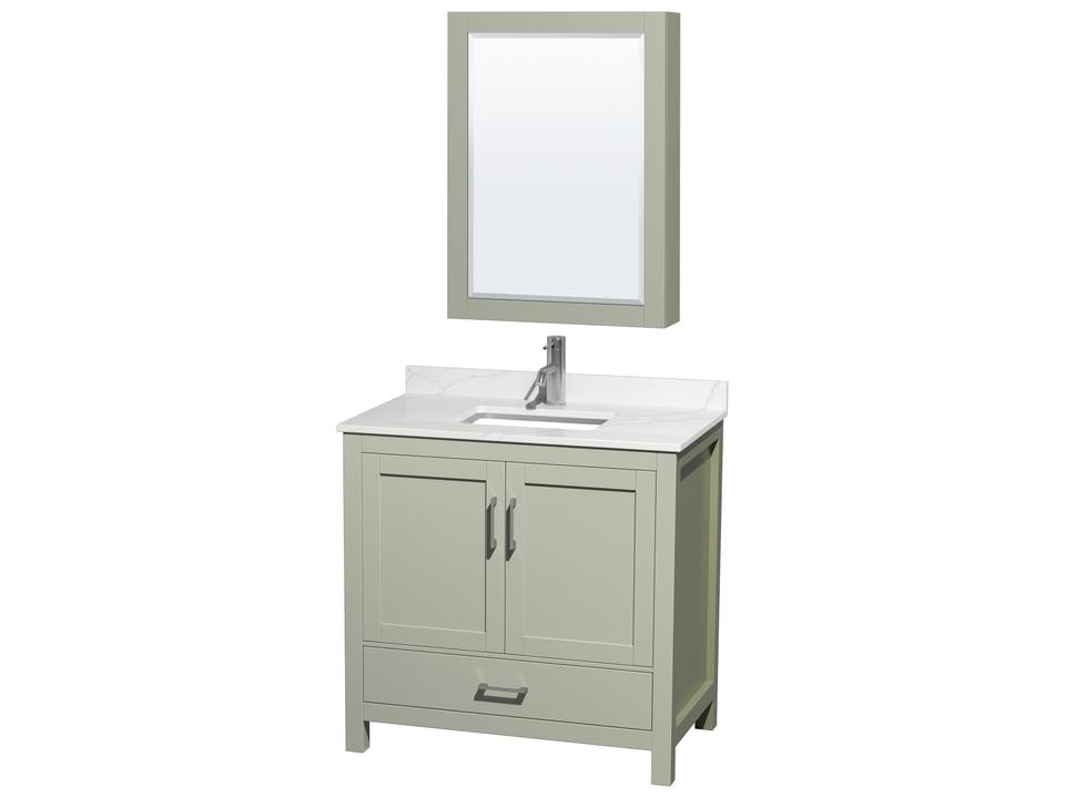 Sheffield 36-Inch Single Bathroom Vanity in Solid Wood with Soft-Close Drawers