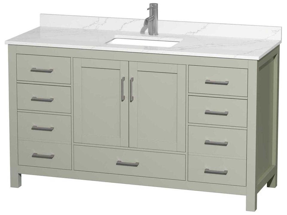 Sheffield 60 Inch Single Bathroom Vanity with Solid Wood Cabinet