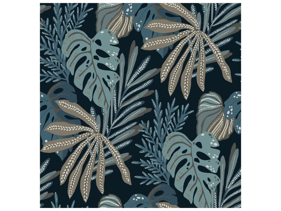 Drew & Jonathan Home Fifth Edition Blue Tropical Foliage Wallpaper