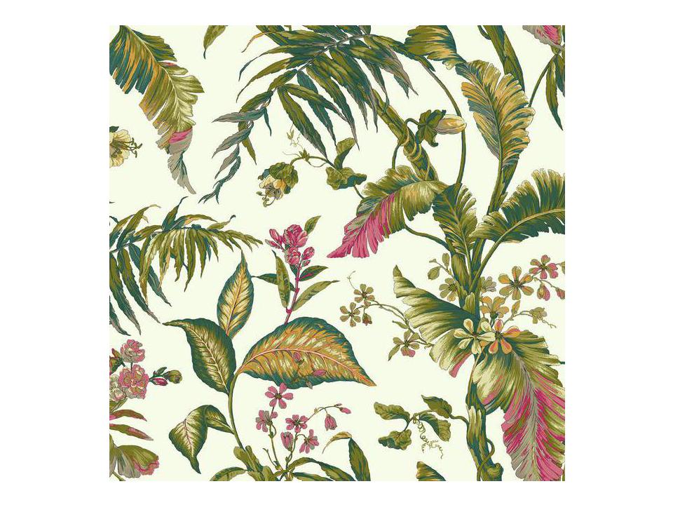 IBC 4 Earthy Tones White Teal Fiji Garden Wallpaper