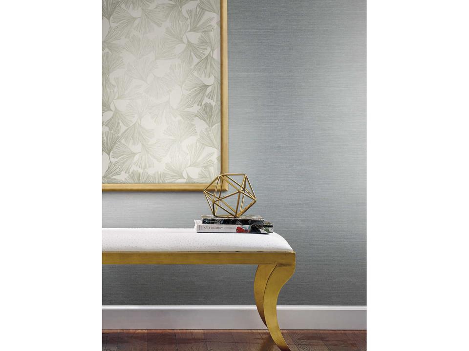 Antonina Vella Dazzling Dimensions Volume II Blue Silver Shining Sisal Grasscloth Wallpaper