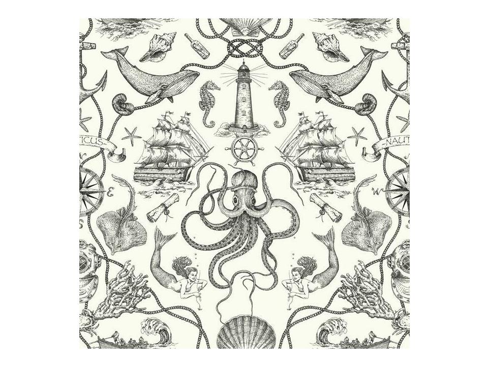 Best Sellers Black Deep Sea Toile Wallpaper
