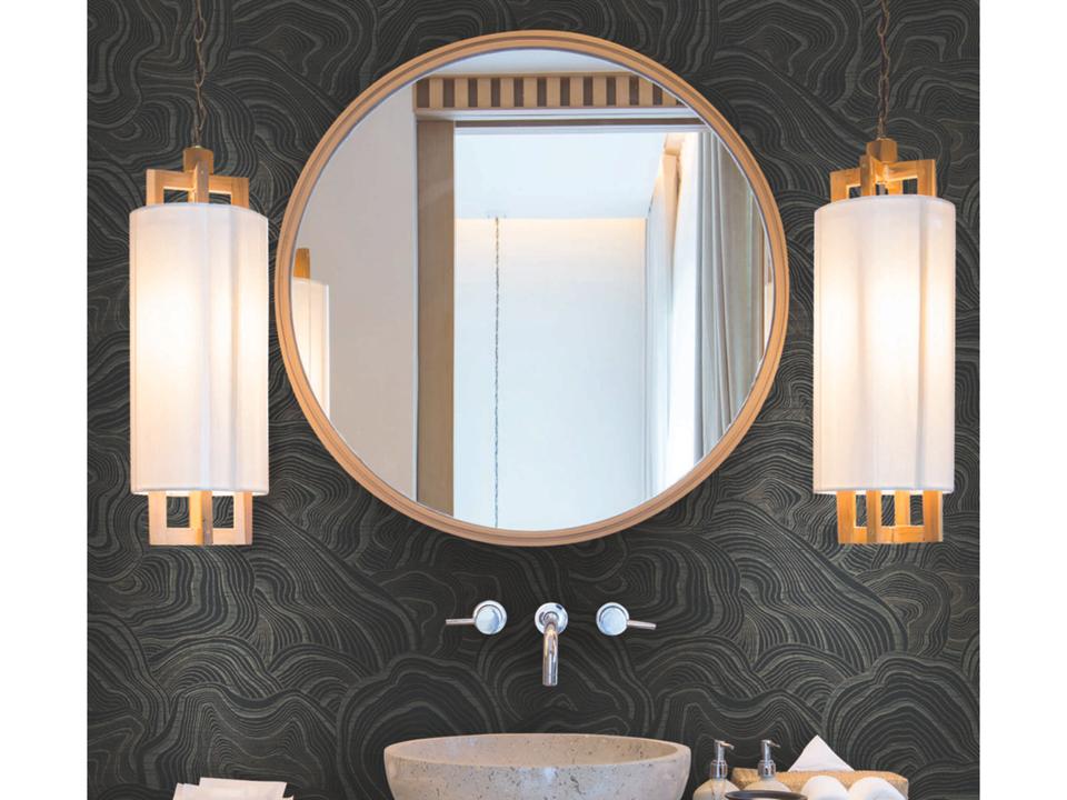 Ronald Redding 24 Karat Black Geodes Wallpaper