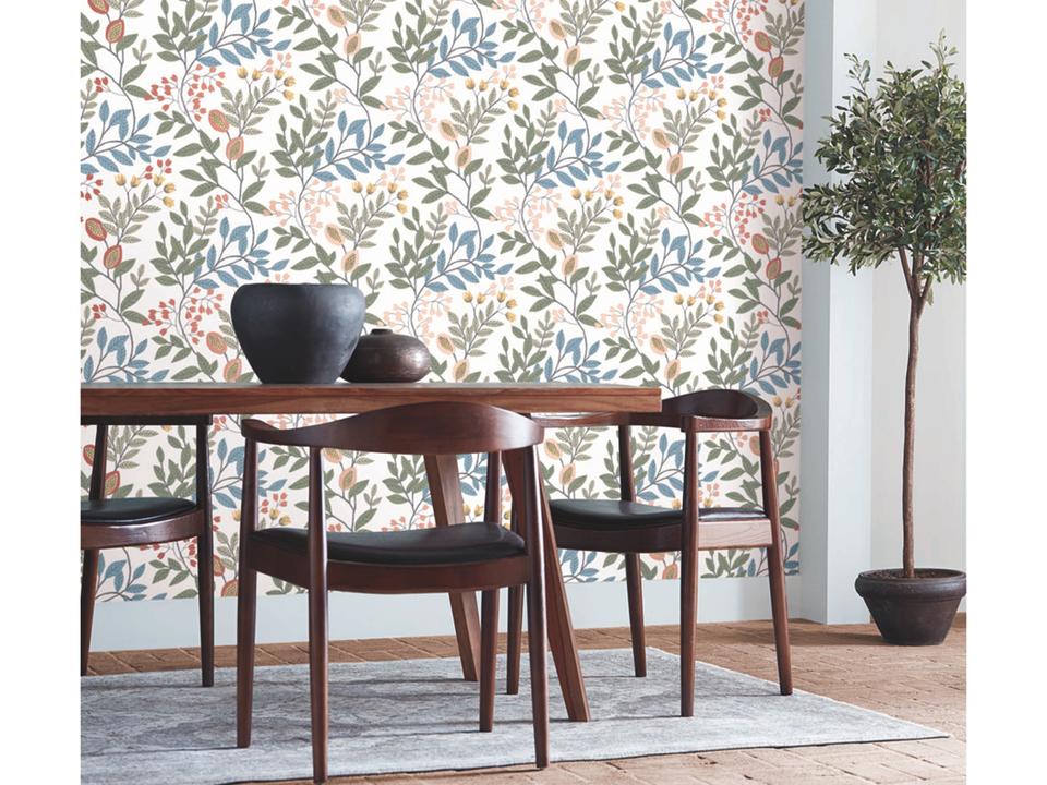 Mediterranean White Multi Eden Retreat Wallpaper