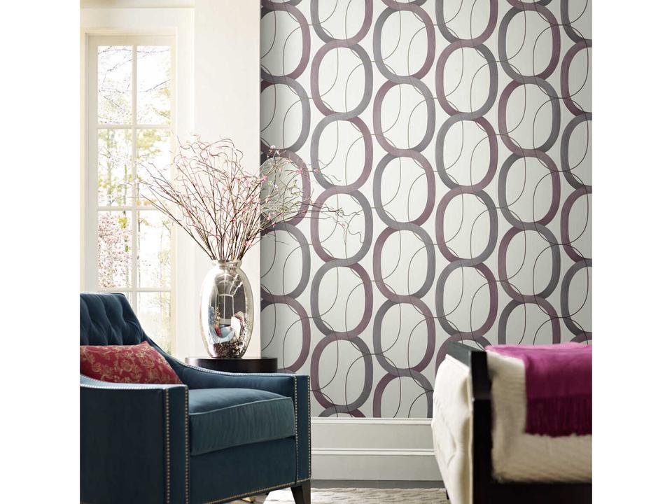 Modern Nature 2nd Edition Plum Interlock Wallpaper