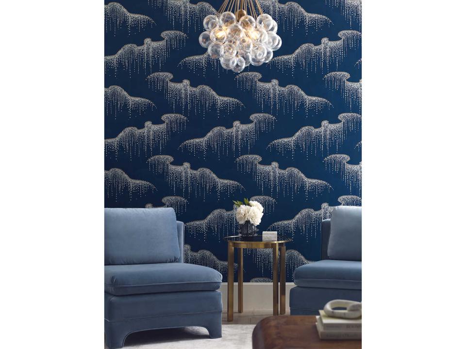 Modern Nature 2nd Edition Navy Moonlight Pearls Wallpaper