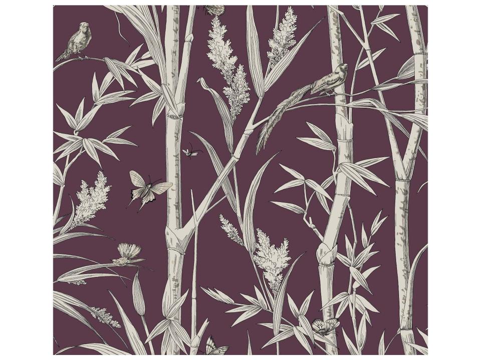 Toile Resource Library Burgundy Wallpaper