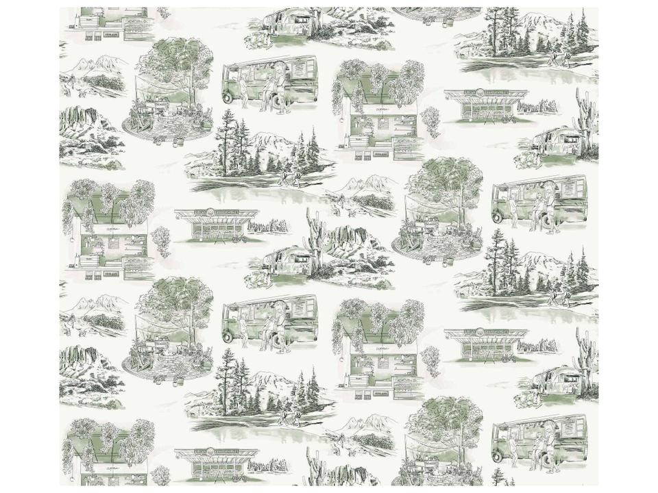 Toile Resource Library Evergreen Wallpaper