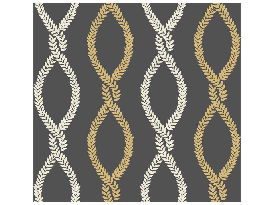 Antonina Vella Black Trellis Wallpaper