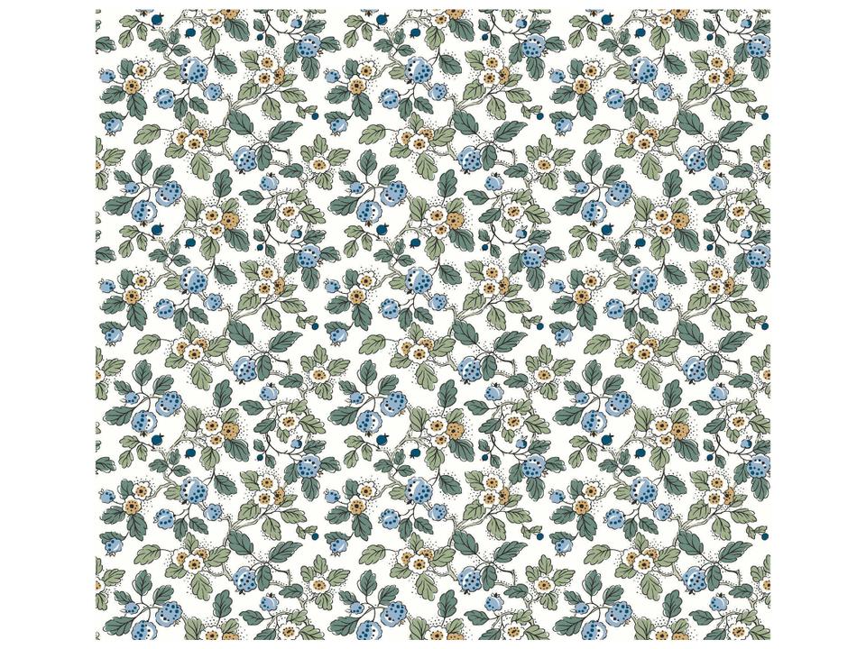 Antonina Vella Blue Berry Vines Wallpaper