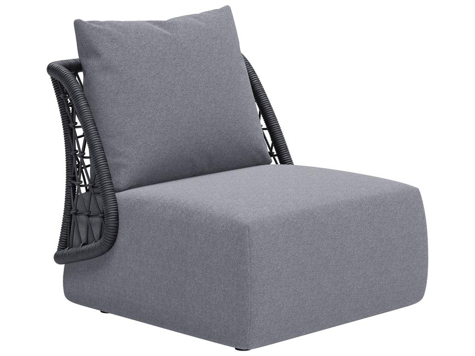 Mekan Outdoor Accent Chair in Gray Olefin with Powder-Coated Aluminum Frame