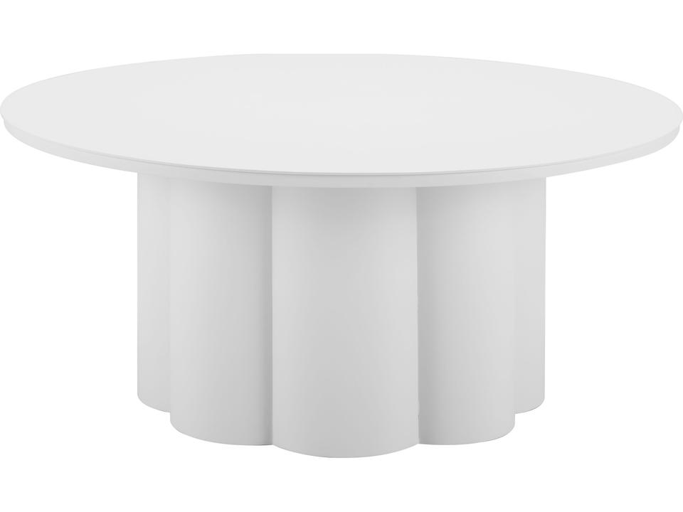 Palmier White Aluminum Round Coffee Table