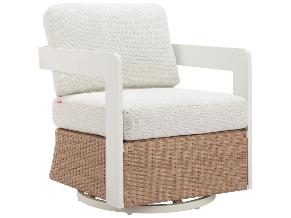 Gelo White Brown Aluminum Cushion Lounge Chair