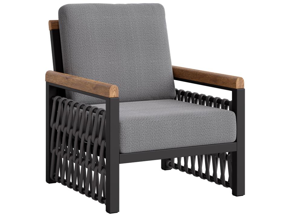 Gray Fabric Cushion Lounge Chair