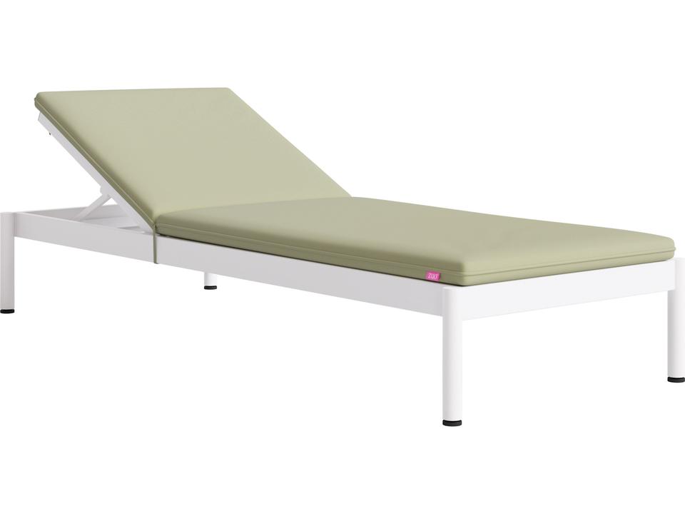 Green Fabric Cushion Chaise Lounge