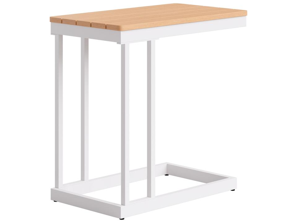 Natural Wood Rectangular End Table