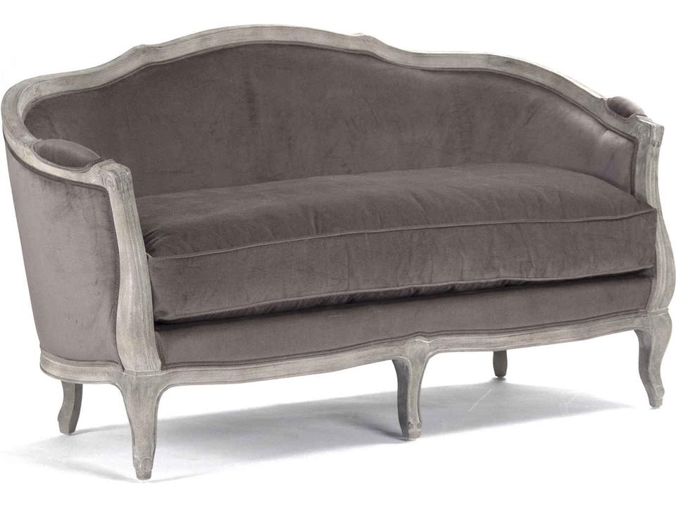 Maison Velvet Loveseat in Limed Grey Oak