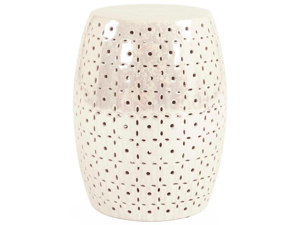 Lovell Ceramic Garden Stool in Iridescent Grey