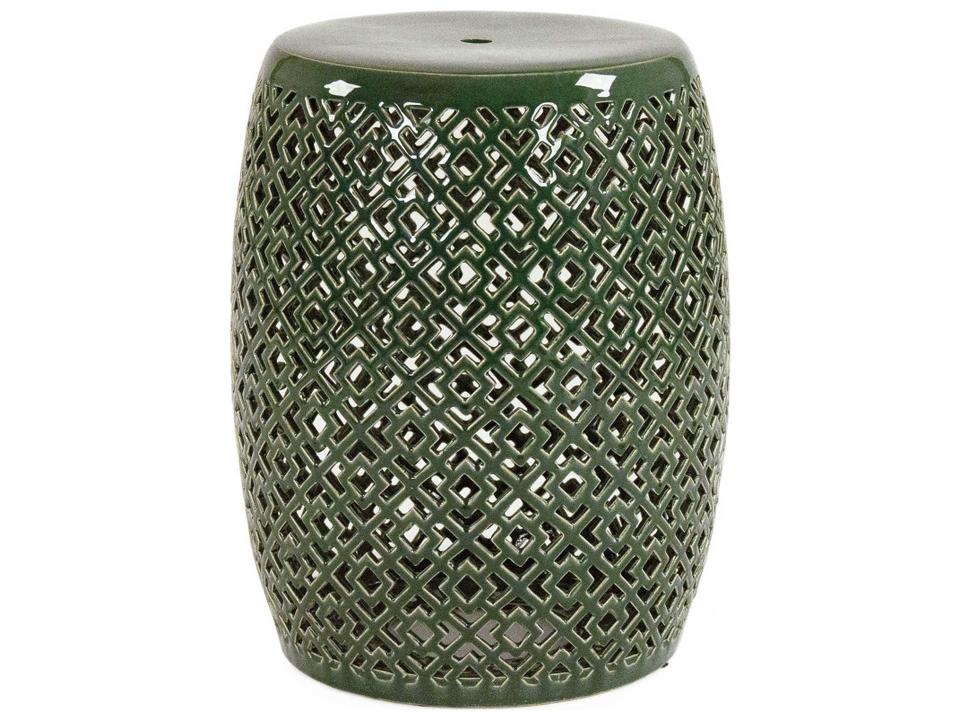 Lorin Ceramic Accent Garden Stool in Teal Glaze