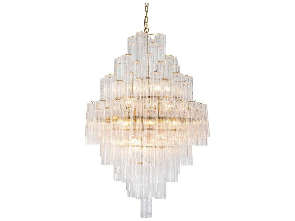 Glacier Drop 20-Light Grey Brass Chandelier
