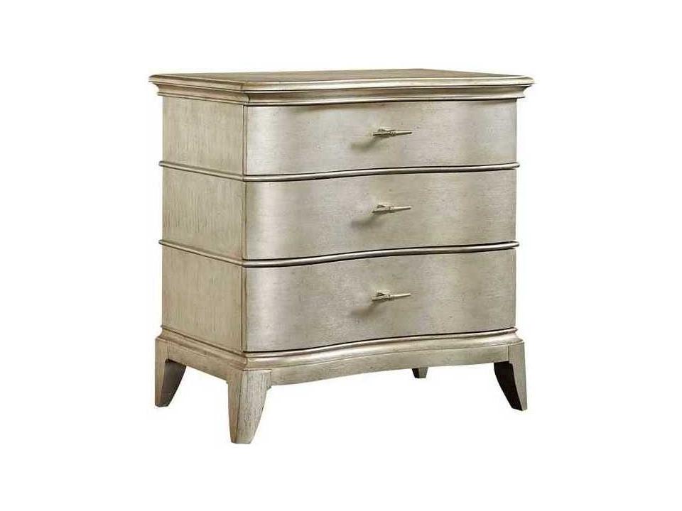 Starlite 3-Drawer Nightstand in Silver with USB Charging