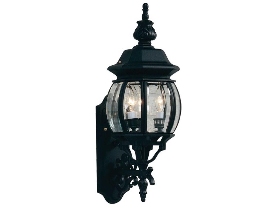Classico 3-Light Outdoor Wall Sconce in Black with Clear Glass