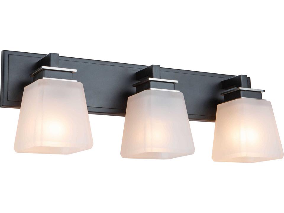 Eastwood 3-Light Transitional Bathroom Vanity Light in Black and Brushed Nickel